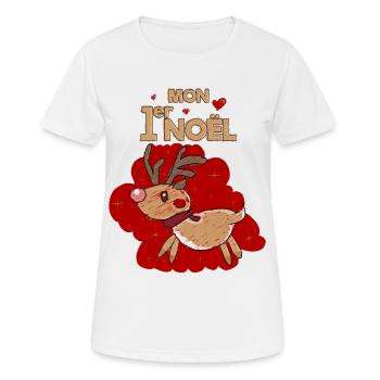 1er noel rennes - T-shirt respirant Femme - blanc - Devant - AI Model Female 172 dark (172cm)