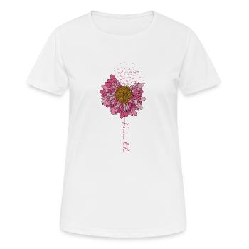 Flower Faith Breast Cancer Awareness - Women's Breathable T-Shirt - white - Front - AI Model Female 172 dark (172cm)