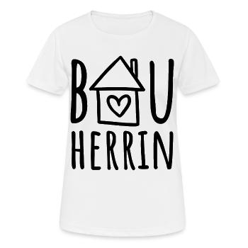 Hausbau Haus bauen Baustelle Eigenheim Bauherrin - Frauen T-Shirt atmungsaktiv - Weiß - Vorne - AI Model Female 172 dark (172cm)