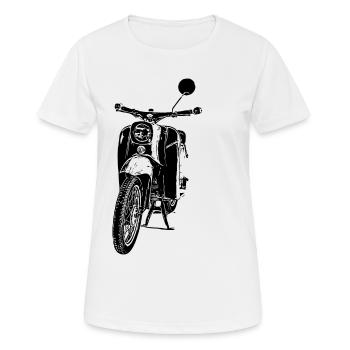 Schwalbe Moped - Frauen T-Shirt atmungsaktiv - Weiß - Vorne - AI Model Female 172 dark (172cm)