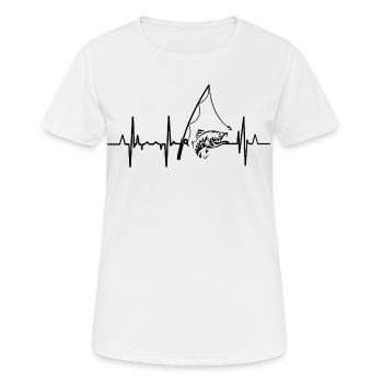 Fischerei Herzlinie - Frauen T-Shirt atmungsaktiv - Weiß - Vorne - AI Model Female 172 dark (172cm)