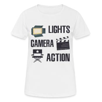 Video Producer - Women's Breathable T-Shirt - white - Front - AI Model Female 172 dark (172cm)