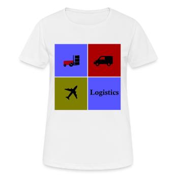 Équipe Logistique et Transport - T-shirt respirant Femme - blanc - Devant - AI Model Female 172 dark (172cm)