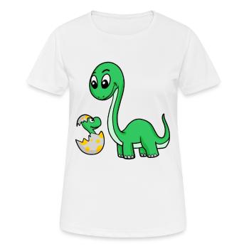 Dinosaurs with Baby Dinosaurs - Women's Breathable T-Shirt - white - Front - AI Model Female 172 dark (172cm)