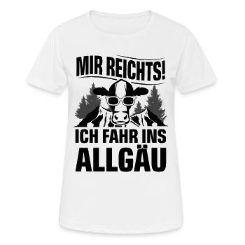 Allgäu - Frauen T-Shirt atmungsaktiv - Weiß - Vorne - AI Model Female 172 dark (172cm)
