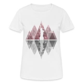 New York - Manhattan et Miss Liberty - T-shirt respirant Femme - blanc - Devant - AI Model Female 172 dark (172cm)