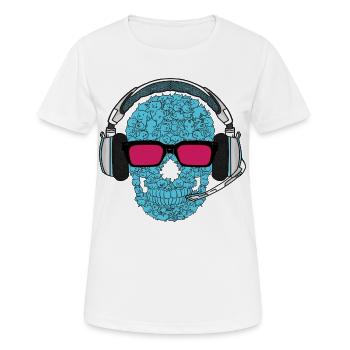 Crâne de musique - T-shirt respirant Femme - blanc - Devant - AI Model Female 172 dark (172cm)