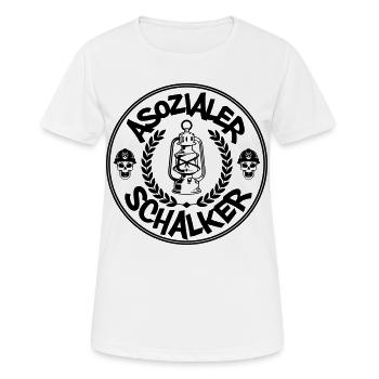 Asozialer Schalker | Farben änderbar - Frauen T-Shirt atmungsaktiv - Weiß - Vorne - AI Model Female 172 dark (172cm)