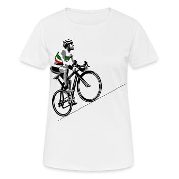 Cycliste avec drapeau italien - T-shirt respirant Femme - blanc - Devant - AI Model Female 172 dark (172cm)