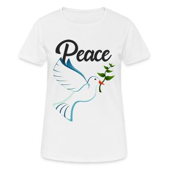 PAIX Colombe de la Paix - T-shirt respirant Femme - blanc - Devant - AI Model Female 172 dark (172cm)