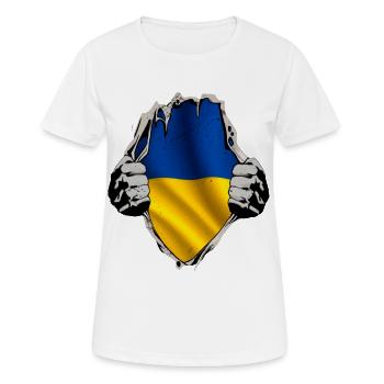 Ukraine under the shirt - Women's Breathable T-Shirt - white - Front - AI Model Female 172 dark (172cm)