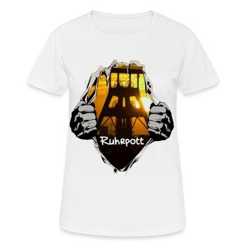 Ruhrpott under the shirt - Women's Breathable T-Shirt - white - Front - AI Model Female 172 dark (172cm)