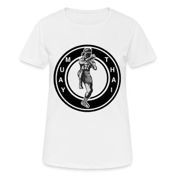 Muay Thai - Frauen T-Shirt atmungsaktiv - Weiß - Vorne - AI Model Female 172 dark (172cm)