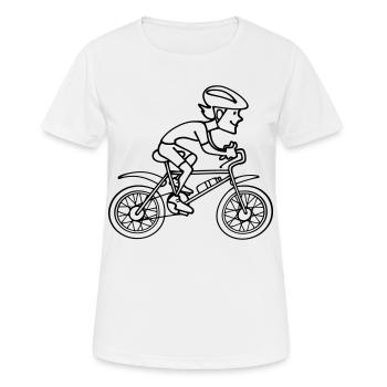 Fahrradfahrer - Frauen T-Shirt atmungsaktiv - Weiß - Vorne - AI Model Female 172 dark (172cm)