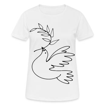 Friedenstaube - Frauen T-Shirt atmungsaktiv - Weiß - Vorne - AI Model Female 172 dark (172cm)