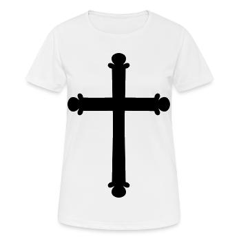 Croix / Croix chrétienne - T-shirt respirant Femme - blanc - Devant - AI Model Female 172 dark (172cm)