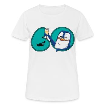 60 Years Anniversary Penguin - Women's Breathable T-Shirt - white - Front - AI Model Female 172 dark (172cm)