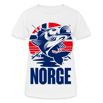 Norvège Pêche Pêcheur Excursion de pêche - T-shirt respirant Femme - blanc - Devant - AI Model Female 172 dark (172cm)
