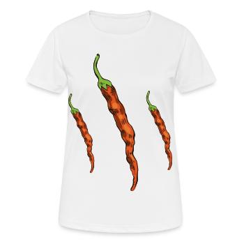 Chilischoten - Frauen T-Shirt atmungsaktiv - Weiß - Vorne - AI Model Female 172 dark (172cm)