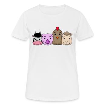 Animaux mignons - T-shirt respirant Femme - blanc - Devant - AI Model Female 172 dark (172cm)