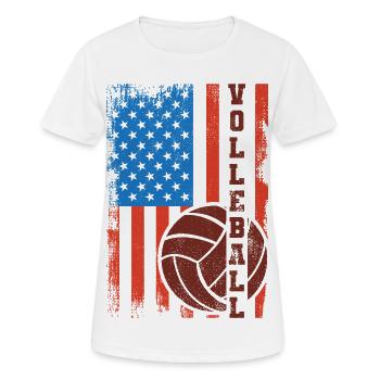 Patriotischer Volleyballspieler - Frauen T-Shirt atmungsaktiv - Weiß - Vorne - AI Model Female 172 dark (172cm)