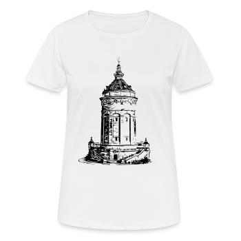 Mannheim Water Tower Mannheim - Women's Breathable T-Shirt - white - Front - AI Model Female 172 dark (172cm)