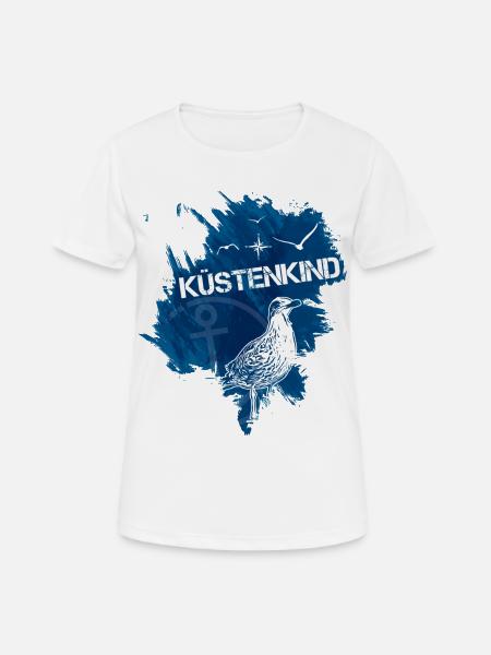Küstenkind Möwe - Frauen T-Shirt atmungsaktiv - Weiß