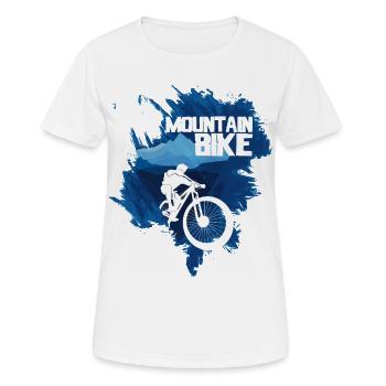 VTT blanc bleu - T-shirt respirant Femme - blanc - Devant - AI Model Female 172 dark (172cm)