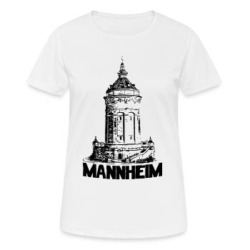 Mannheimer Wasserturm Mannheim schwarz - Frauen T-Shirt atmungsaktiv - Weiß - Vorne - AI Model Female 172 dark (172cm)