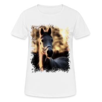 Pferd - Goldener Schimmel - Frauen T-Shirt atmungsaktiv - Weiß - Vorne - AI Model Female 172 dark (172cm)