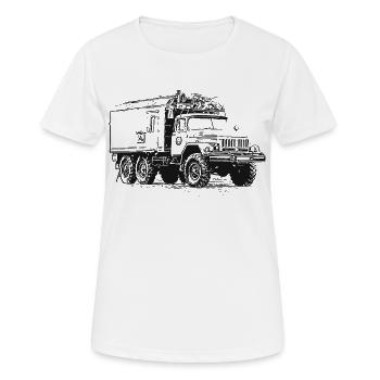 ZIL 131 KO - Frauen T-Shirt atmungsaktiv - Weiß - Vorne - AI Model Female 172 dark (172cm)