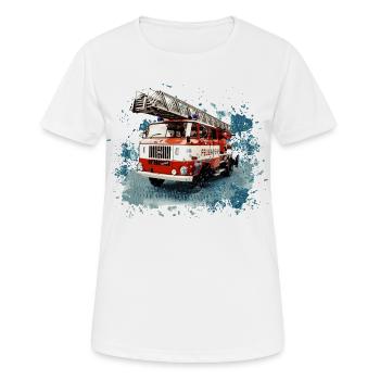 Échelle tournante IFA W50 Fire Brigade - T-shirt respirant Femme - blanc - Devant - AI Model Female 172 dark (172cm)