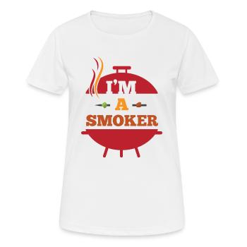 Je suis fumeur | Barbecue - T-shirt respirant Femme - blanc - Devant - AI Model Female 172 dark (172cm)