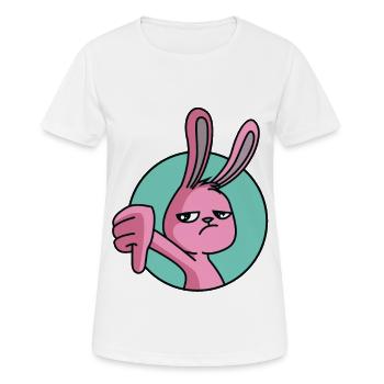 Hase Daumen Runter - Frauen T-Shirt atmungsaktiv - Weiß - Vorne - AI Model Female 172 dark (172cm)