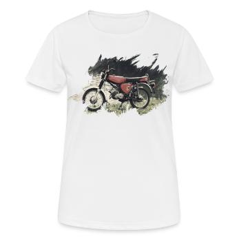 Enduro S51 - Frauen T-Shirt atmungsaktiv - Weiß - Vorne - AI Model Female 172 dark (172cm)