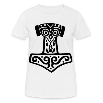 Black Thor's Hammer - Women's Breathable T-Shirt - white - Front - AI Model Female 172 dark (172cm)