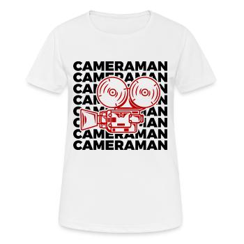 Kameramann - Frauen T-Shirt atmungsaktiv - Weiß - Vorne - AI Model Female 172 dark (172cm)