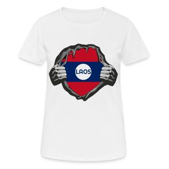 Laos Flaggen Design - Frauen T-Shirt atmungsaktiv - Weiß - Vorne - AI Model Female 172 dark (172cm)