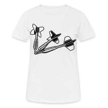 Dartpfeile - Frauen T-Shirt atmungsaktiv - Weiß - Vorne - AI Model Female 172 dark (172cm)