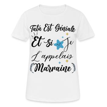 Tata est génial et si je l'appelais marraine bébé - T-shirt respirant Femme - blanc - Devant - AI Model Female 172 dark (172cm)