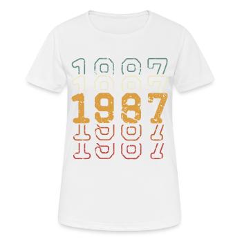 1987 - T-shirt respirant Femme - blanc - Devant - AI Model Female 172 dark (172cm)