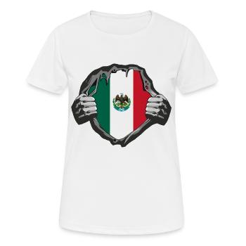Mexiko Flaggen Design - Frauen T-Shirt atmungsaktiv - Weiß - Vorne - AI Model Female 172 dark (172cm)