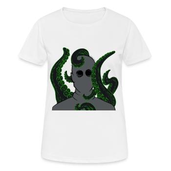 Tentacule néon Portrait - T-shirt respirant Femme - blanc - Devant - AI Model Female 172 dark (172cm)