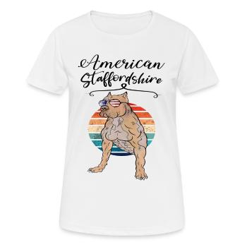Staffordshire Terrier américain rétro - T-shirt respirant Femme - blanc - Devant - AI Model Female 172 dark (172cm)
