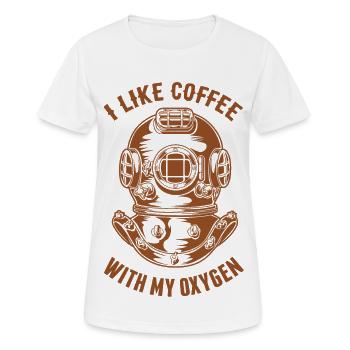 J’aime le café avec mon oxygène - Les plongeurs adorent le café - T-shirt respirant Femme - blanc - Devant - AI Model Female 172 dark (172cm)
