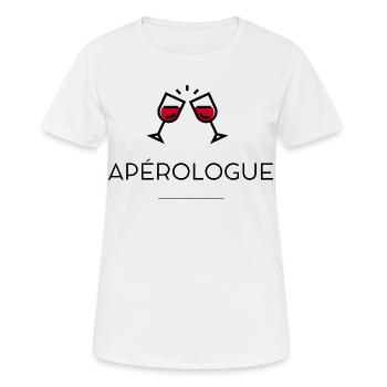 Apérologue - T-shirt respirant Femme - blanc - Devant - AI Model Female 172 dark (172cm)