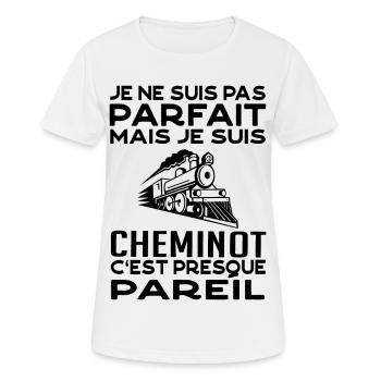 cheminot 2 - T-shirt respirant Femme - blanc - Devant - AI Model Female 172 dark (172cm)