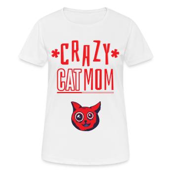 Maman chat folle - T-shirt respirant Femme - blanc - Devant - AI Model Female 172 dark (172cm)