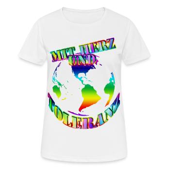 avec cœur et tolérance Monde - T-shirt respirant Femme - blanc - Devant - AI Model Female 172 dark (172cm)