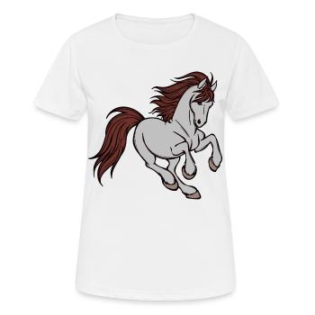 Amour des chevaux Chevaux islandais au galop Chevaux Islandais - T-shirt respirant Femme - blanc - Devant - AI Model Female 172 dark (172cm)